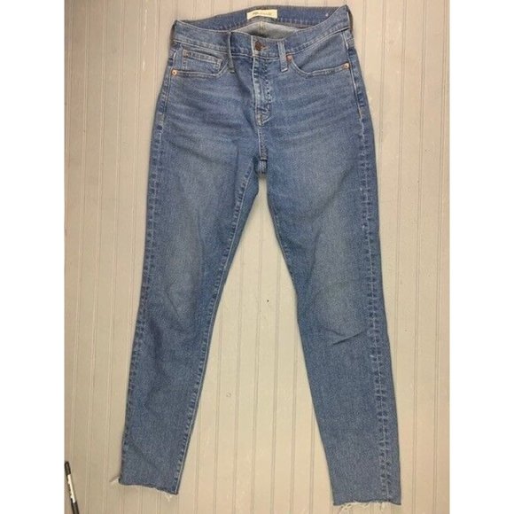Madewell Size 26 Womens Jeans 9" Mid Rise Skinny Stretch Med Wash - Picture 1 of 5